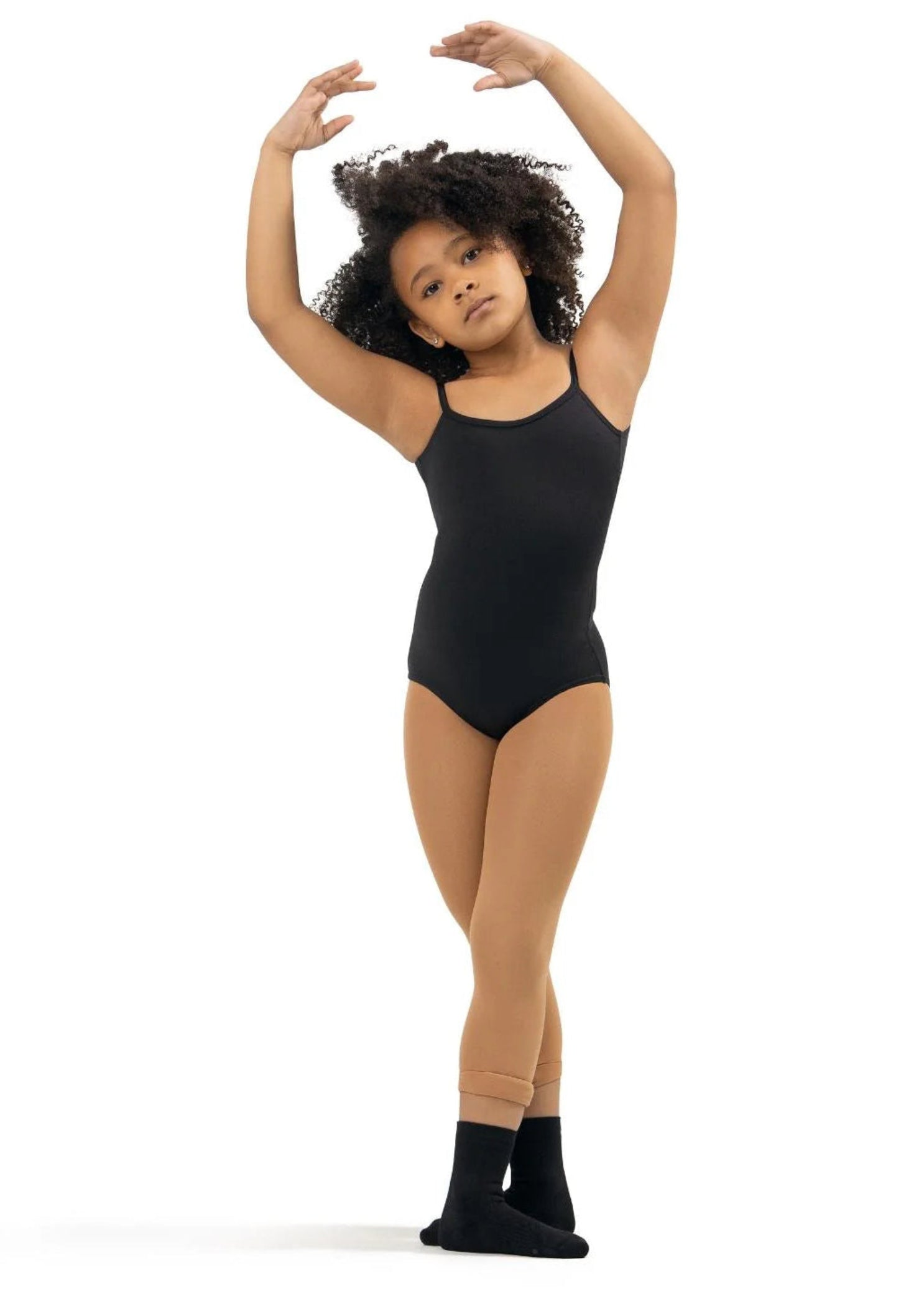 Strappy Back Cami Leotard Black front view