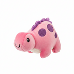 Pink 4-inch dinosaur stress squeeze toy with soft squeezable construction for on-the-go stress relief