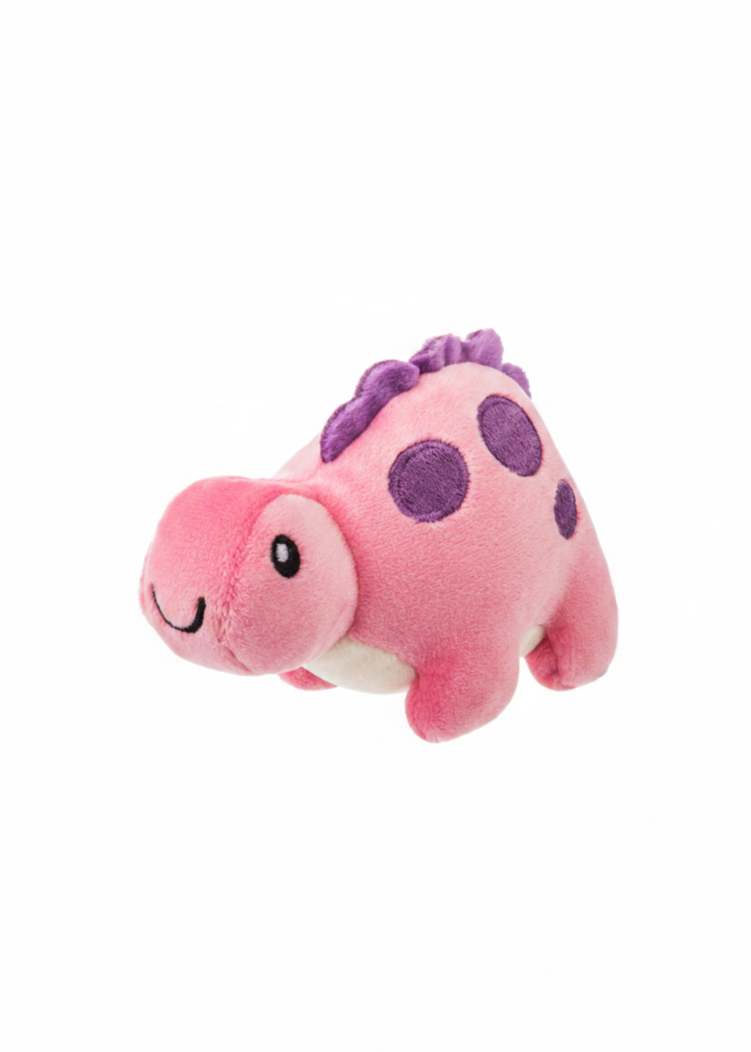 Pink 4-inch dinosaur stress squeeze toy with soft squeezable construction for on-the-go stress relief