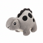 Grey 4-inch dinosaur stress squeeze toy with soft squeezable construction for on-the-go stress relief