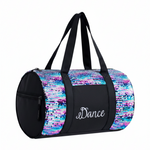 Striped Sequins Duffel Bag black