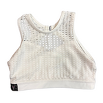 Meshed Out Crop Top White front view