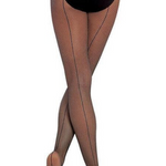 Seamed Fishnet Tight Black back view
