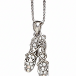 Ballet Slipper Necklace silver