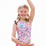 Poodle Flutter Sleeve Leotard Pink lifestyle view