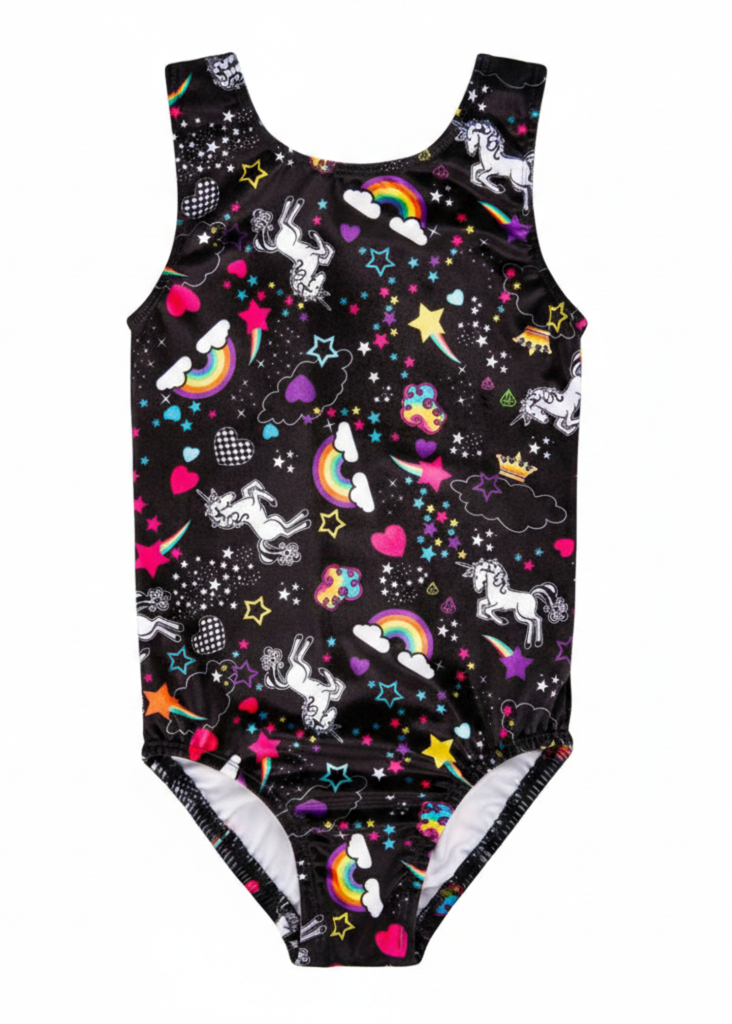 Unicorn Velvet Leotard Black front view