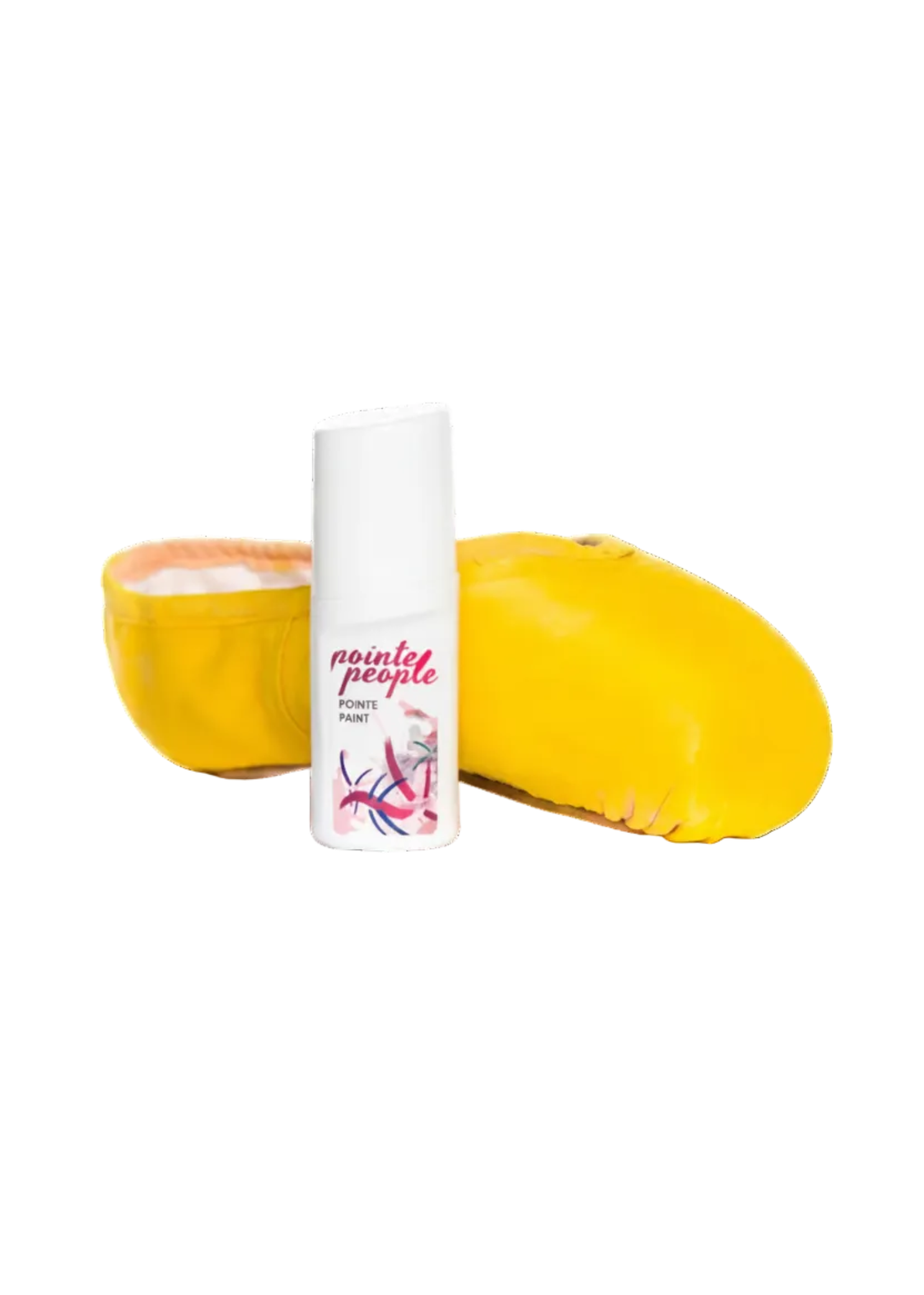Fabric Pointe Shoe Paint Sunshine front view