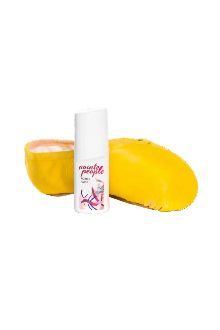 Fabric Pointe Shoe Paint Sunshine front view