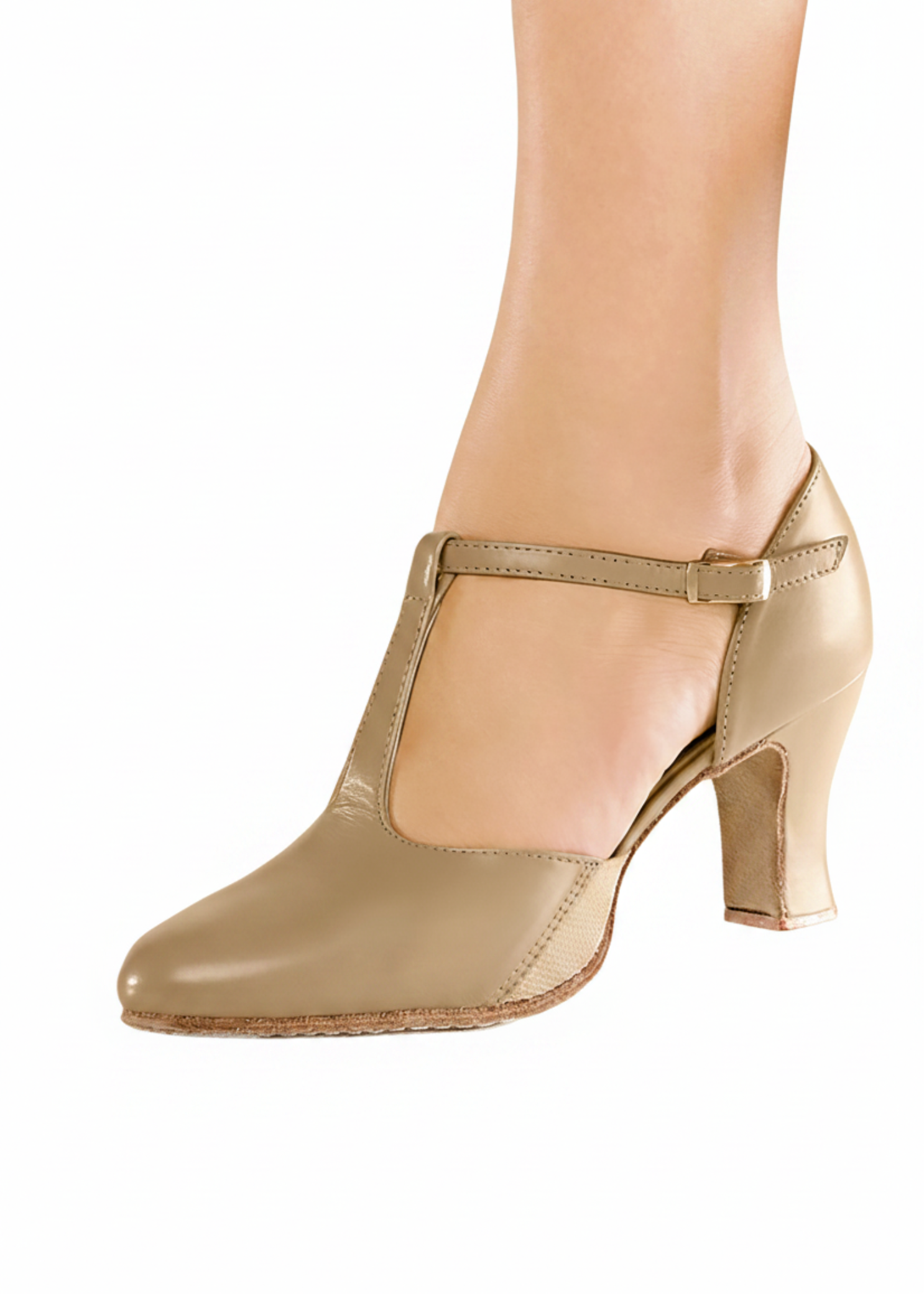 Connie 2.5" High Heel Character Shoe Caramel side view