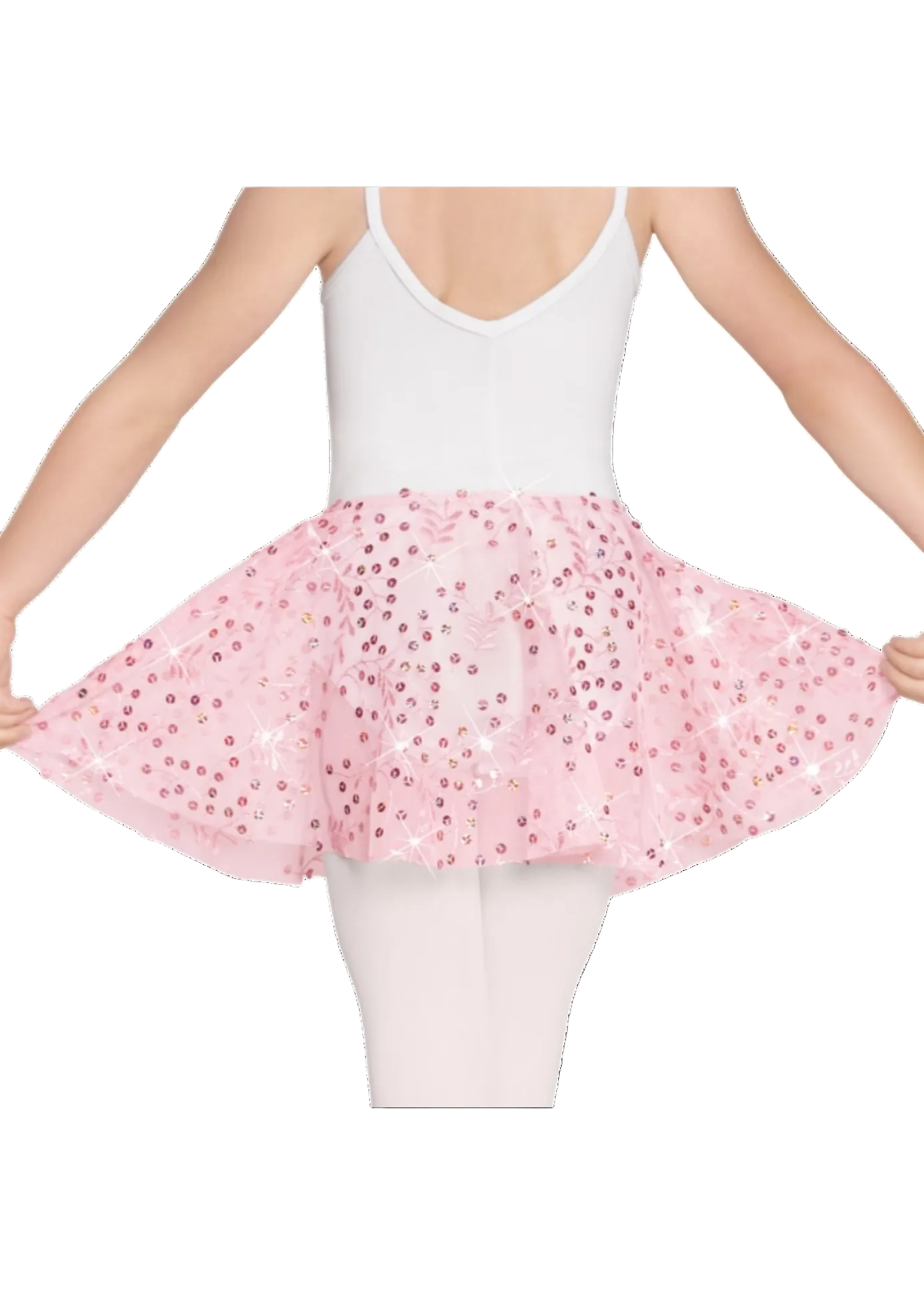 Sequin Mesh Skirt Pink back view