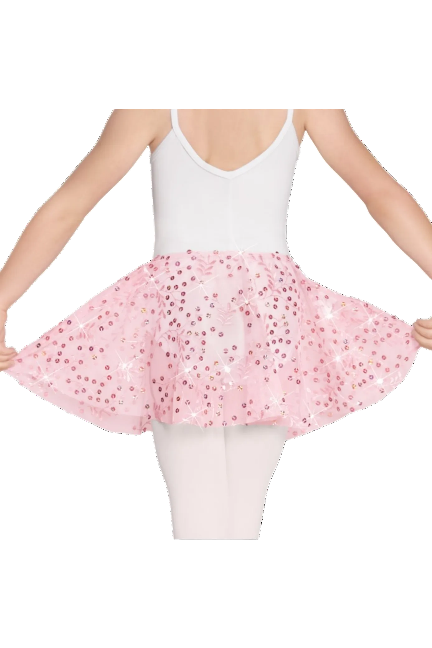 Sequin Mesh Skirt Pink back view