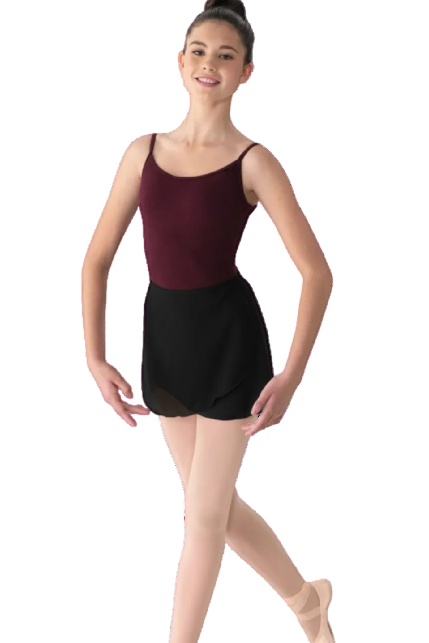 Georgette Wrap Skirt Black front view