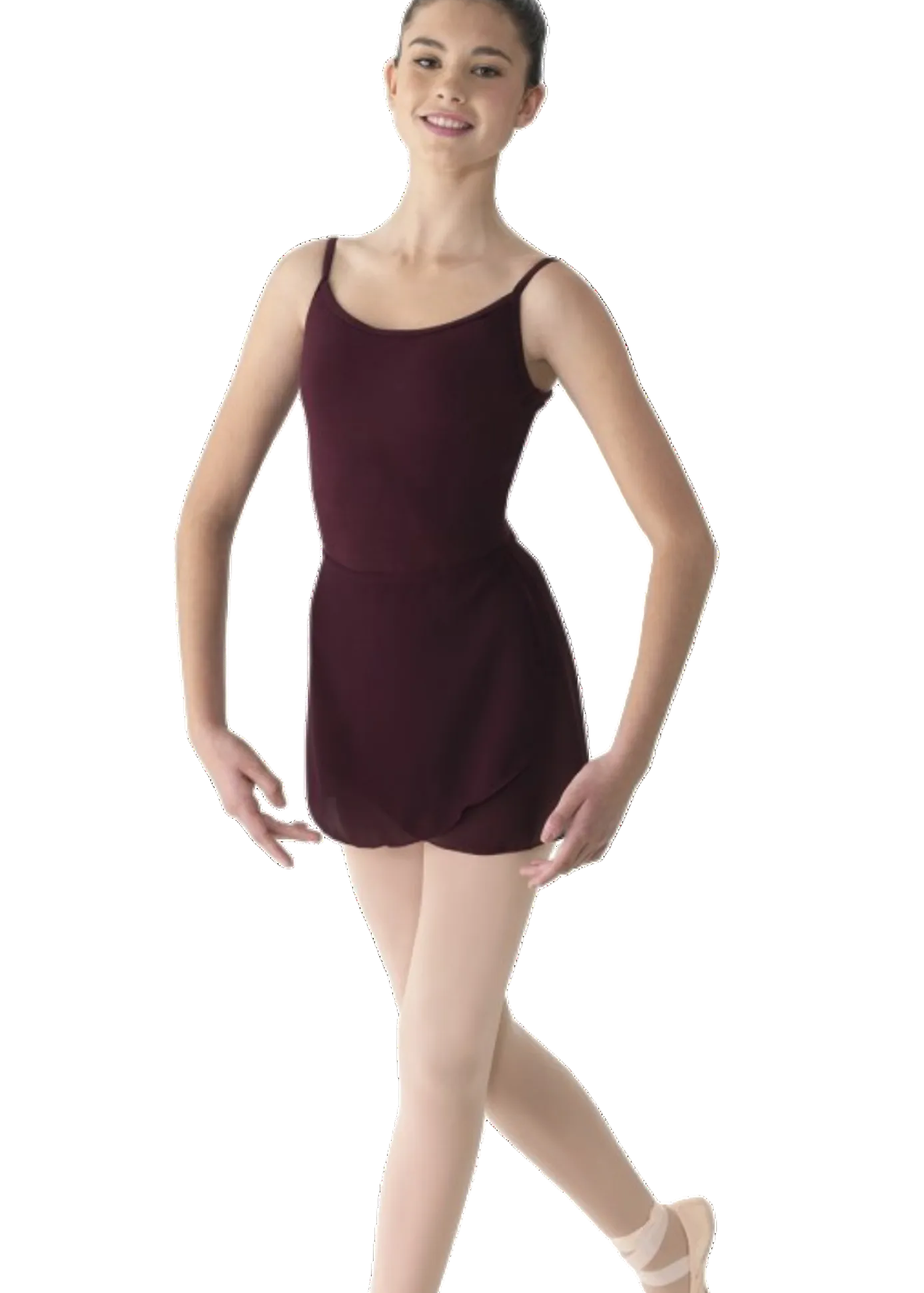 Georgette Wrap Skirt Blackberry front view
