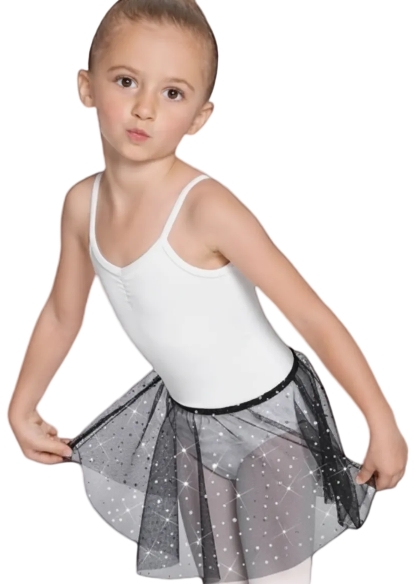 Sequin Tulle Skirt Black front view