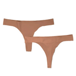 Seamless Thong Mocha front and back view