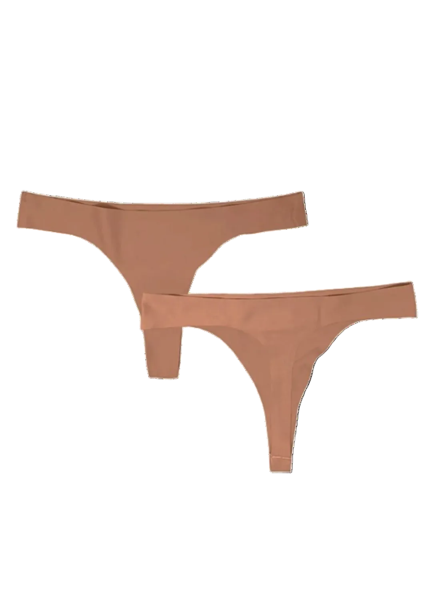 Seamless Thong Mocha front and back view