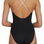 Clear Strap Camisole Leotard Black back view