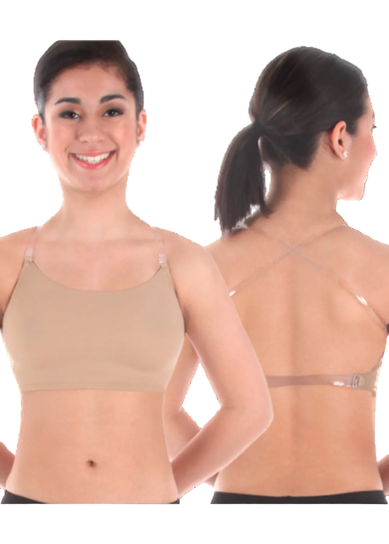 Convertible Halter Cami Bra Nude front and back view