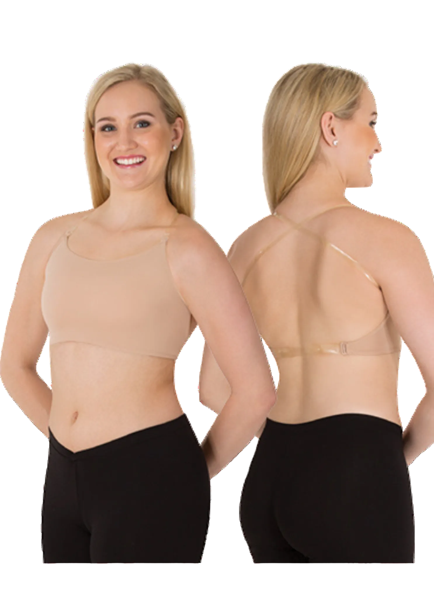 Convertible Halter Cami Bra Nude front and back view