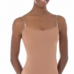 Ultra Low Back Leotard Dark Nude front view