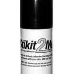 Pillows for Pointes Stikit 2 Me roll-on body adhesive, front view showing white roll-on bottle with black cap