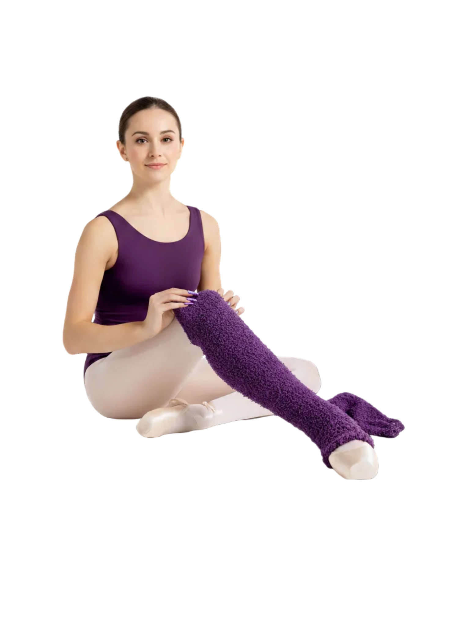 24" Solid Legwarmer Plum lifestyle view