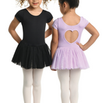 Penny Cap Sleeve Tutu Dress Black front Lavender back view