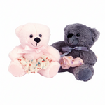 Grey soft cuddly plush bear with durable construction and dance-inspired charm