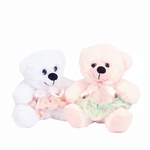 White soft cuddly plush bear with durable construction and dance-inspired charm