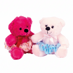 Pink and Hot Pink soft cuddly plush bear with durable construction and dance-inspired charm