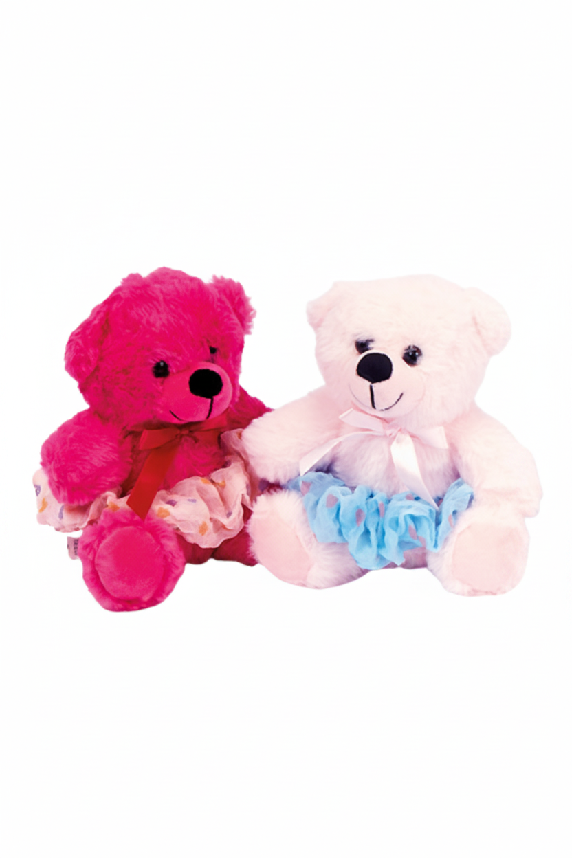 Pink and Hot Pink soft cuddly plush bear with durable construction and dance-inspired charm