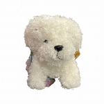 White 5-inch plush terrier wearing a tutu with soft fabric and detailed expression