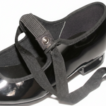 Val Tie and Snap Tap Shoe for Child Patent Black detail view