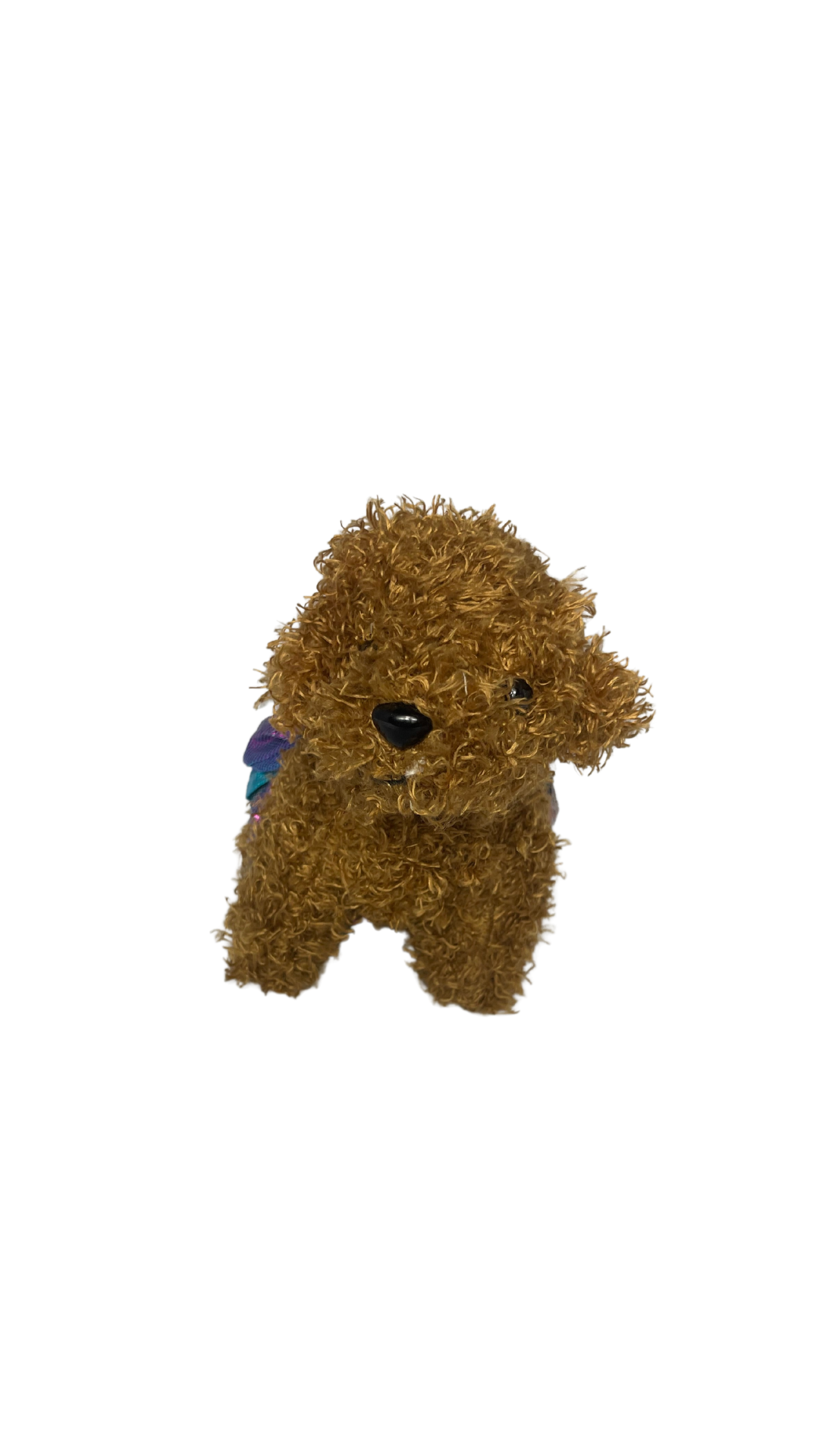Dark Brown 5-inch plush terrier wearing a tutu with soft fabric and detailed expression