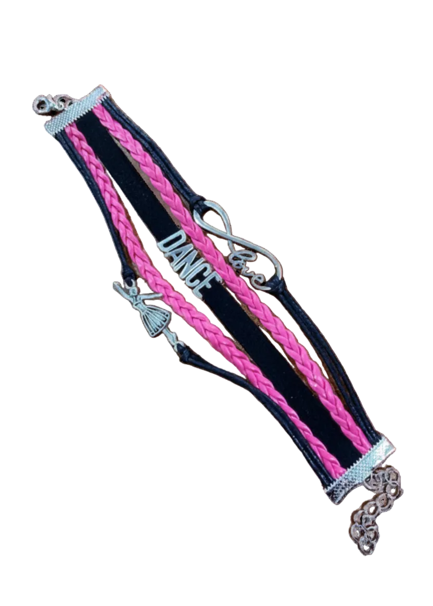 Dance Bracelet hot pink black