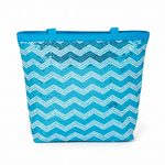 Chevron Tote Turquoise front view