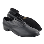 Men’s Leather 1" Heel Shoe Black front-side view