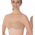 Cinched Padded Bandeau Bra Nude front view