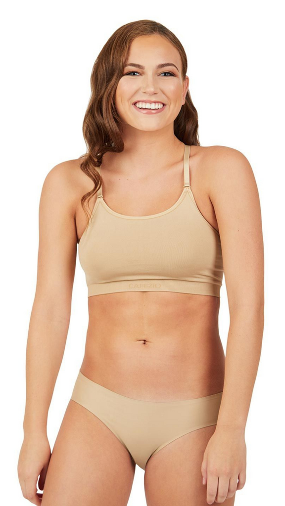 Body Wrappers Padded Bandeau Bra with Adjustable Straps and Clear Back 274  : Dance Max Dancewear