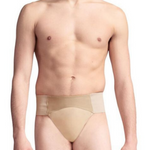 Quilted Thong Dance Belt Nude front view