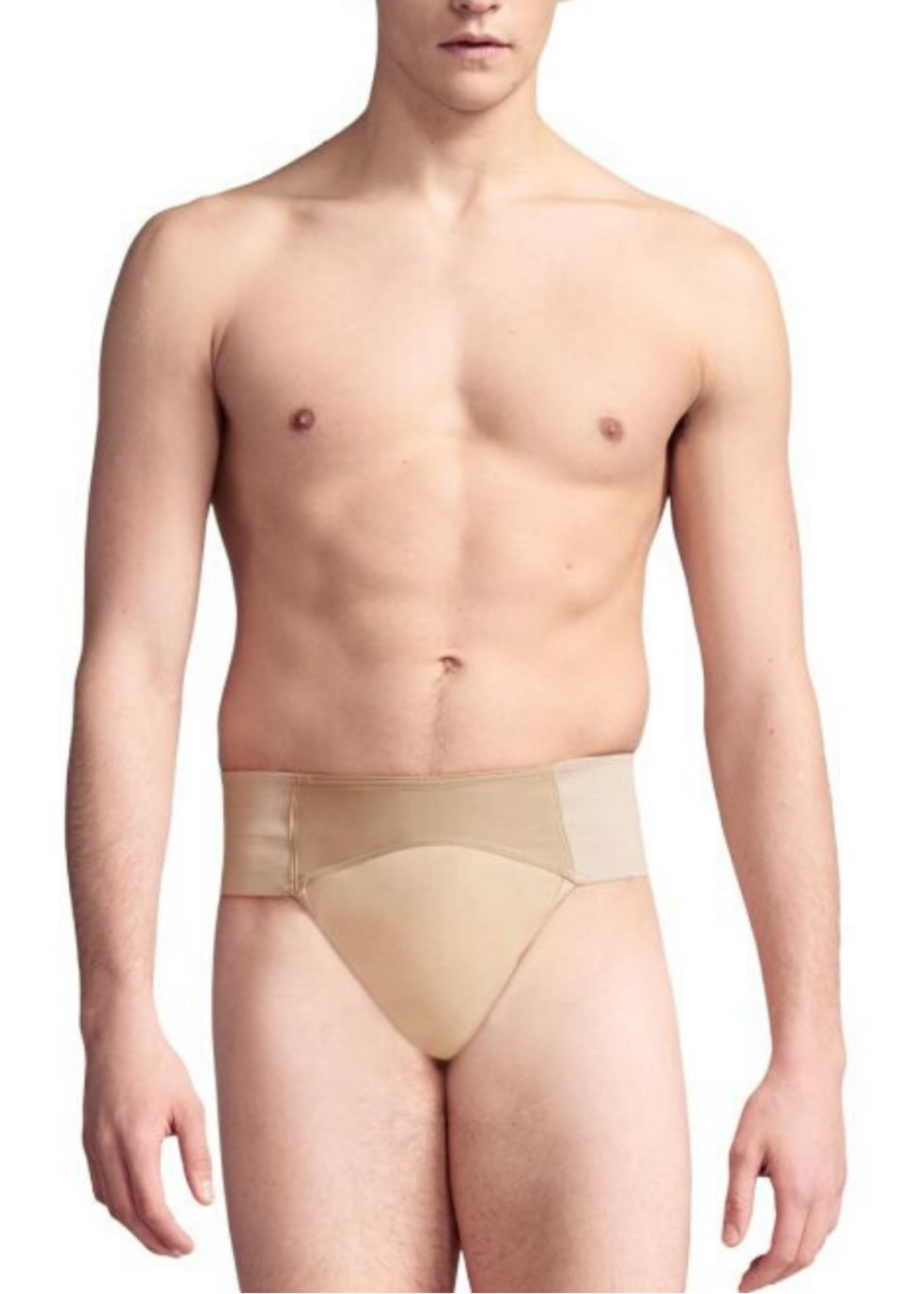 Quilted Thong Dance Belt Nude front view