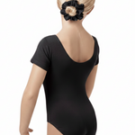 Cap Sleeve Leotard Black back view