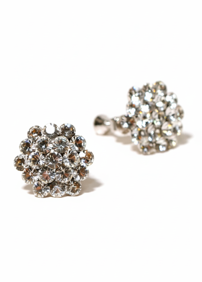 Clip Clear Cluster Earrings