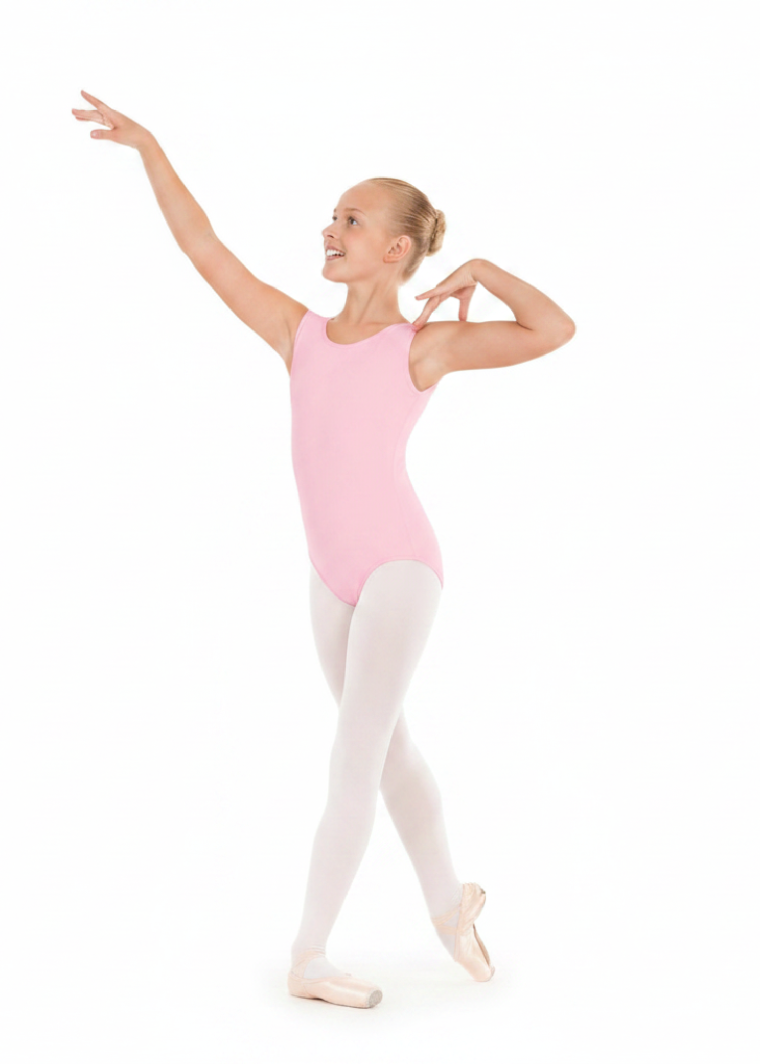 Basic Tank Leotard Pink front view