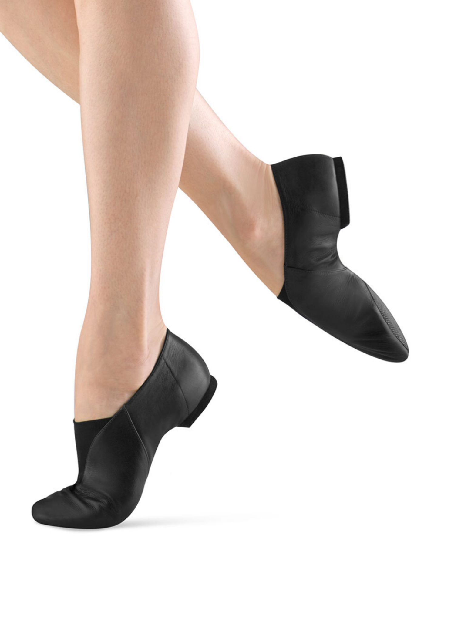 Super Jazz Slip-On Jazz Shoe Black lateral and medial side view