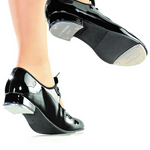 Val Tie and Snap Tap Shoe for Child Patent Black lifestyle view