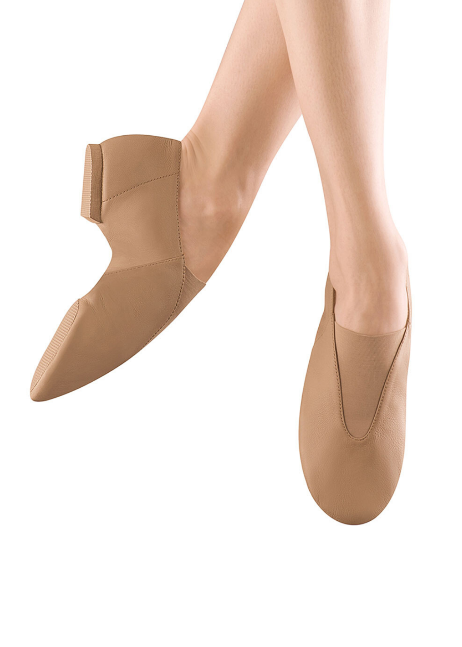 Super Jazz Slip-On Jazz Shoe Tan top and medial side view