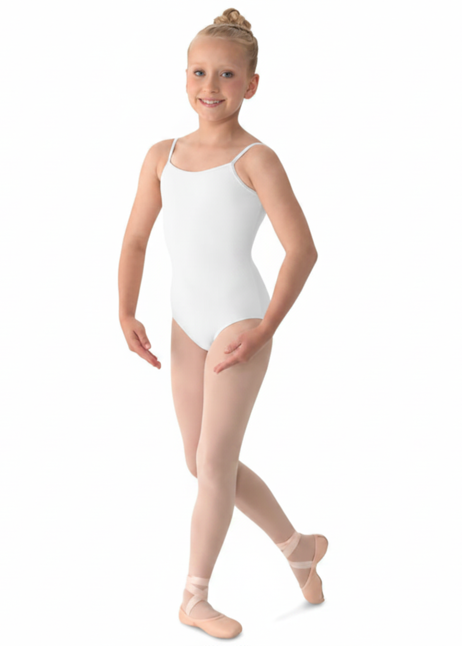 Scoop Front Leotard White front view