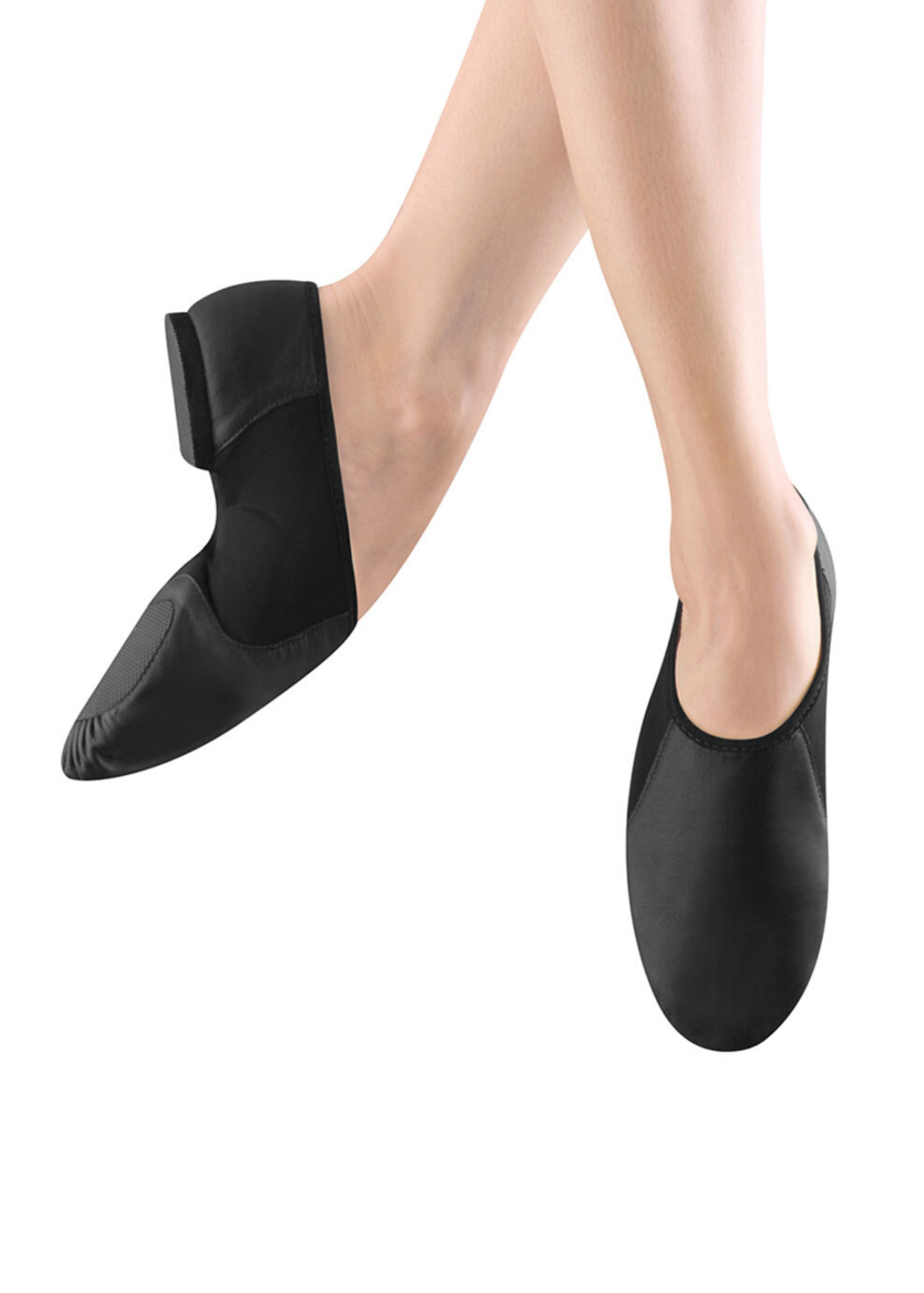 Neo-Flex Slip On Jazz Shoe Black front and side view