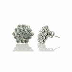 Pierced Crystal Cluster Earrings front view